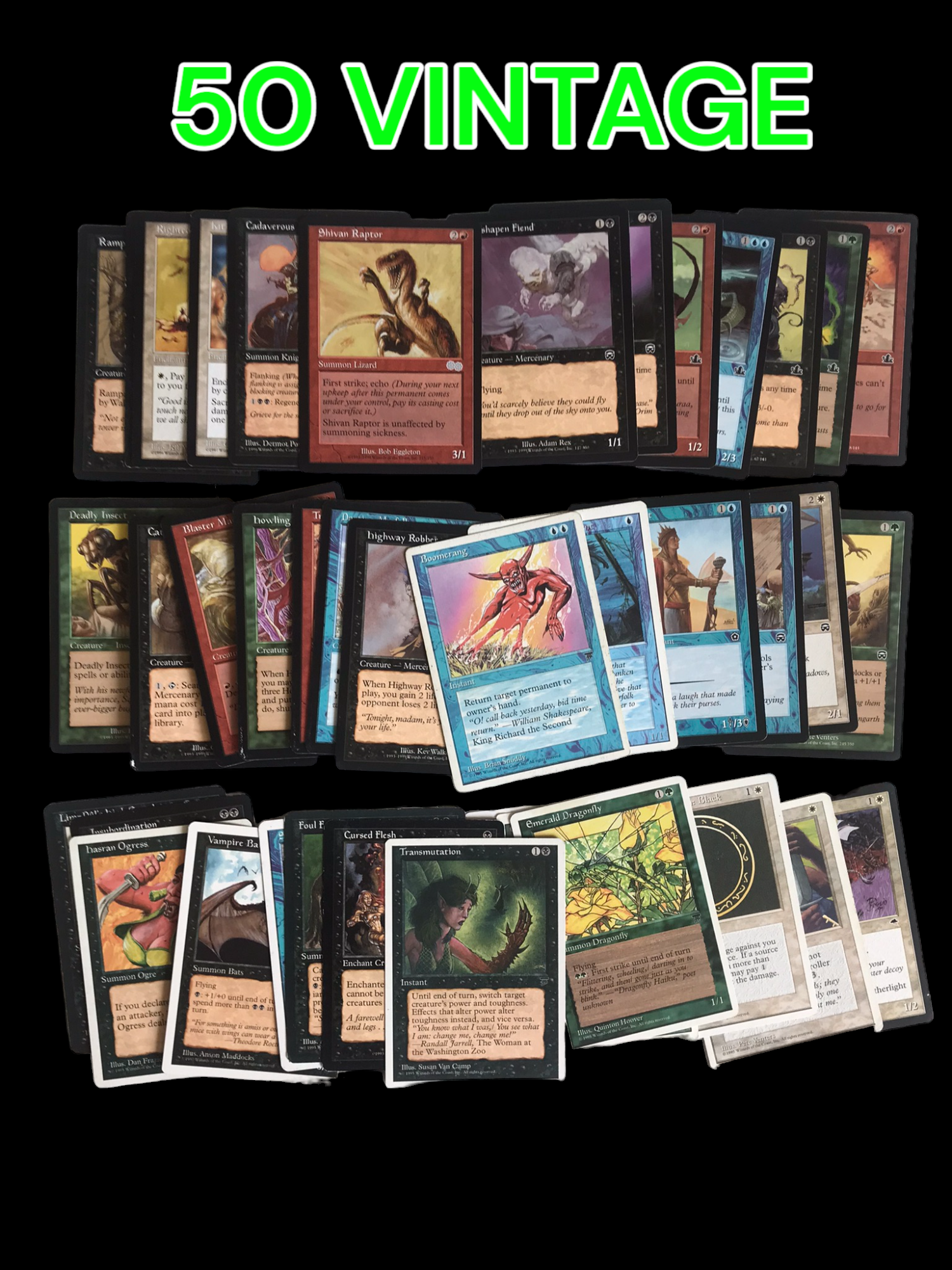 50ct Vintage Magic the Gathering Card Lot