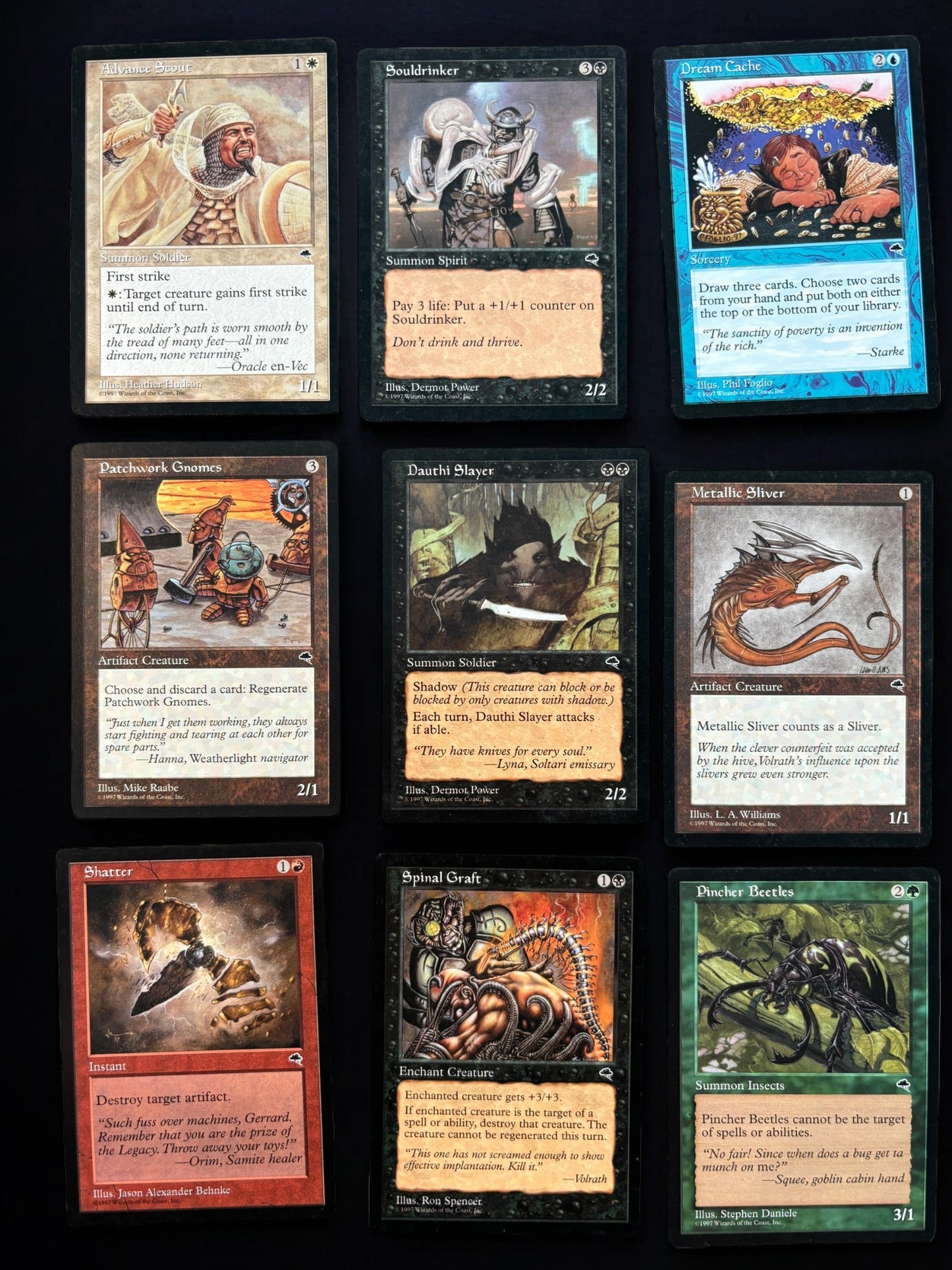 1000ct Vintage Magic the Gathering Card Lot - Common & Uncommon